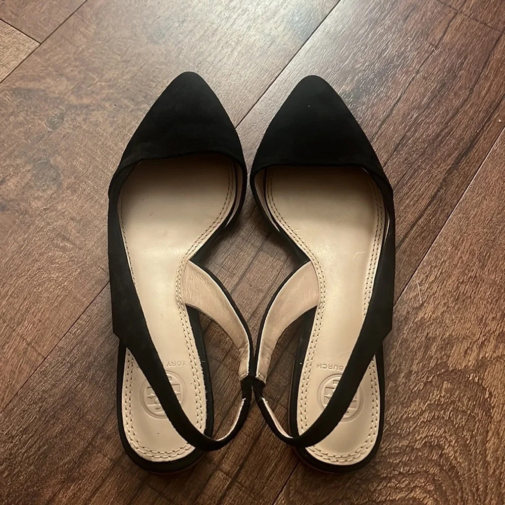 Tory Burch Black Pointed Slingback Flats - Picture 8 of 11